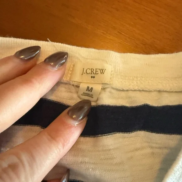 J. Crew Navy and White Striped Top - Picture 2 of 2